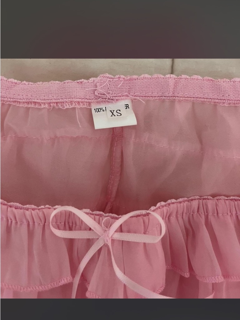 Pink Ruffle Layered Women's Shorts - Picture 3 of 5